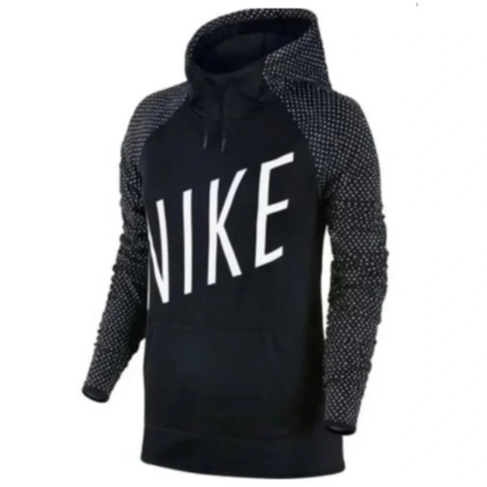 Nike Black Hoodie with White Dot Pattern